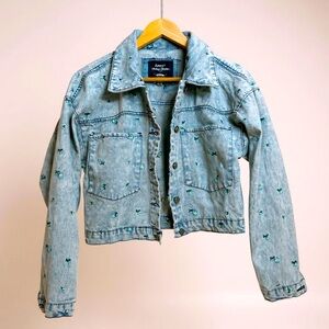 Ashley Denim Vintage 90's Floral Embroidered Denim Jacket